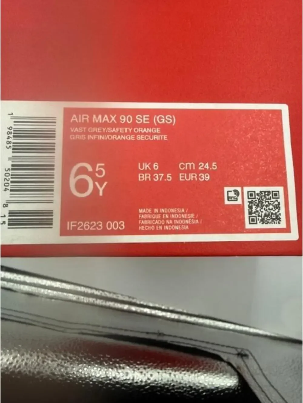 Nike Air Max 90 SE (GS)Sneakers Grey/Orange Y6.5 / W8